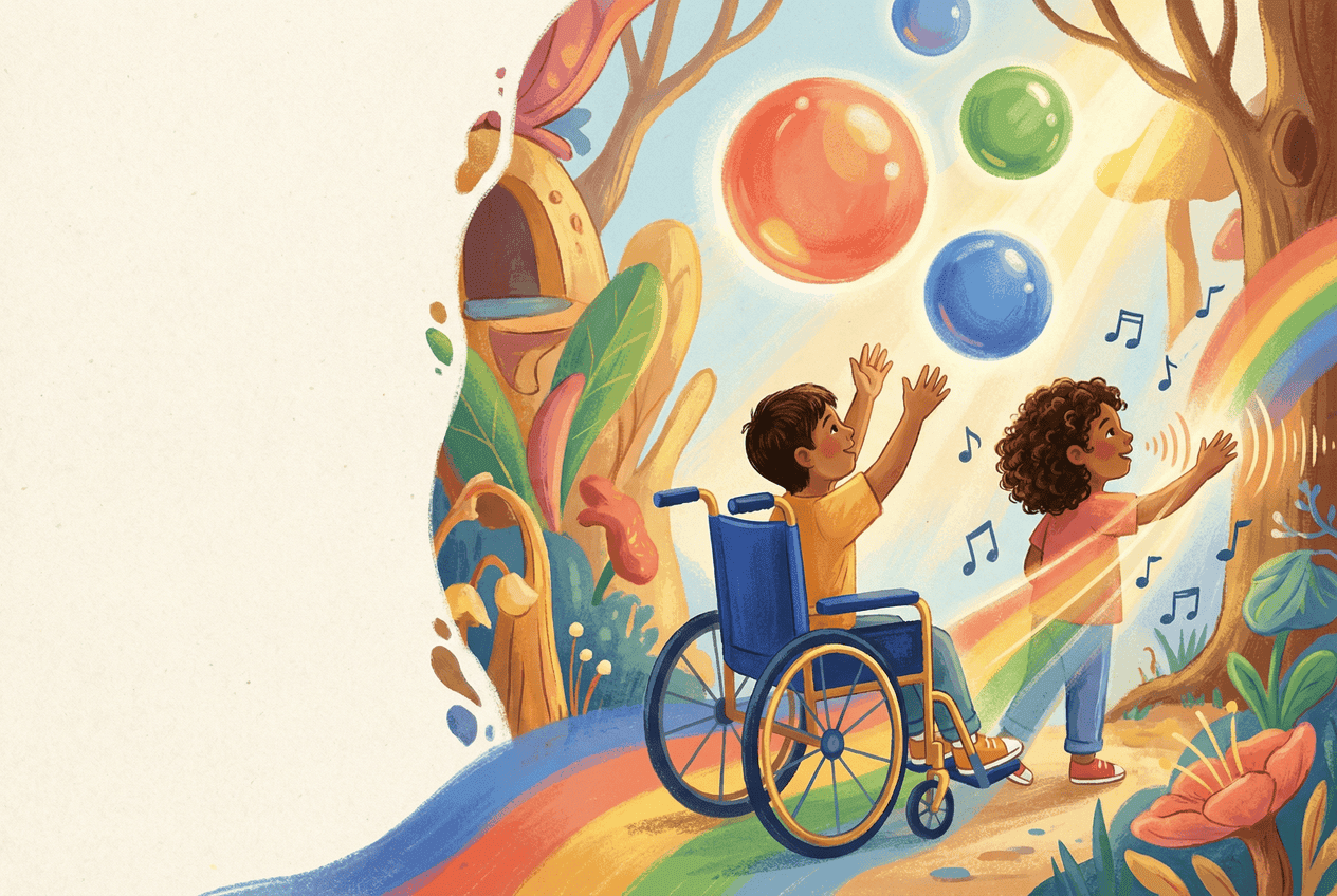 Two children exploring a world of discovery